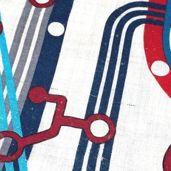 HERMES Pocket Soy Carre 100 H Carre100H Large Shawl Stole Scarf gray/Multicolore - Picture 9 of 16